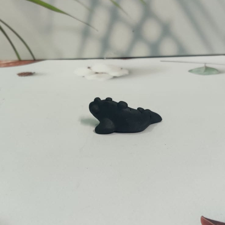 Sawai Madhopur Black Pottery Animal Figurine Small Fish