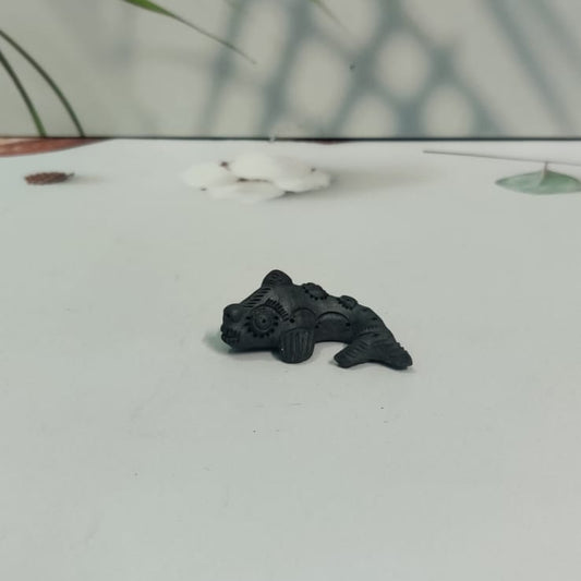 Sawai Madhopur Black Pottery Animal Figurine Small Fish