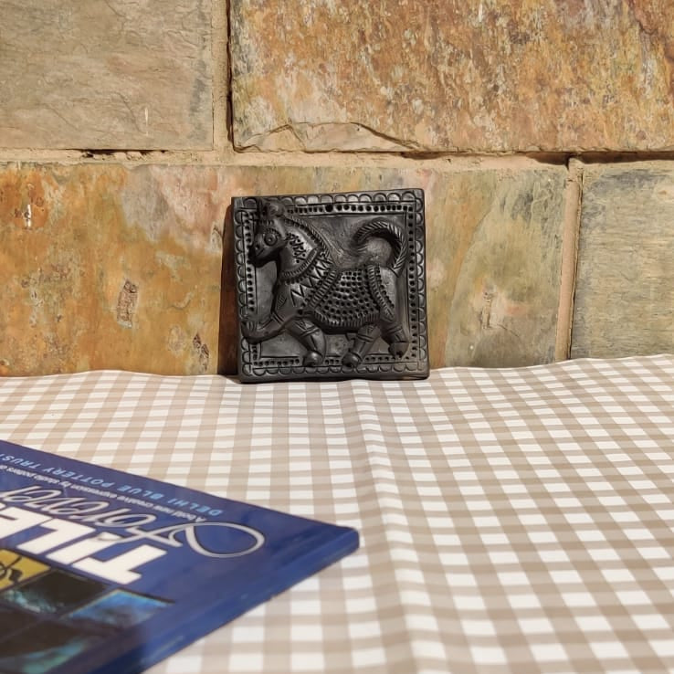 Sawai Madhopur Black Pottery Tile Art (Small)
