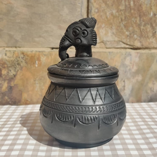 Sawai Madhopur Black Pottery Elephant Saltshaker