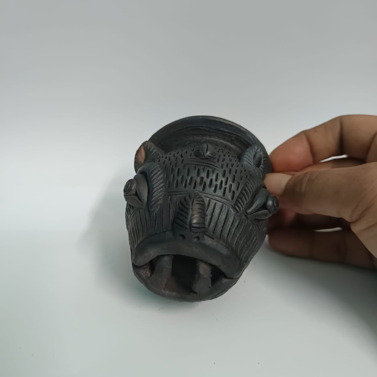Sawai Madhopur Black Pottery Tiger Face