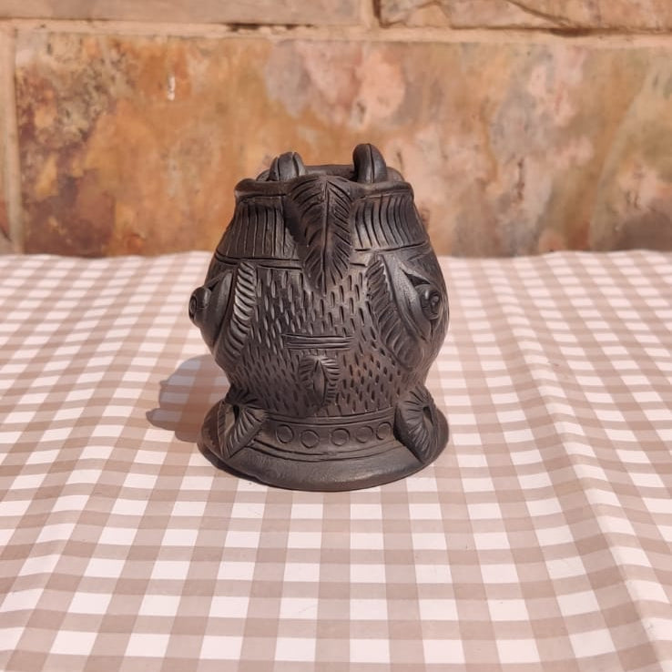 Sawai Madhopur Black Pottery Tiger Face