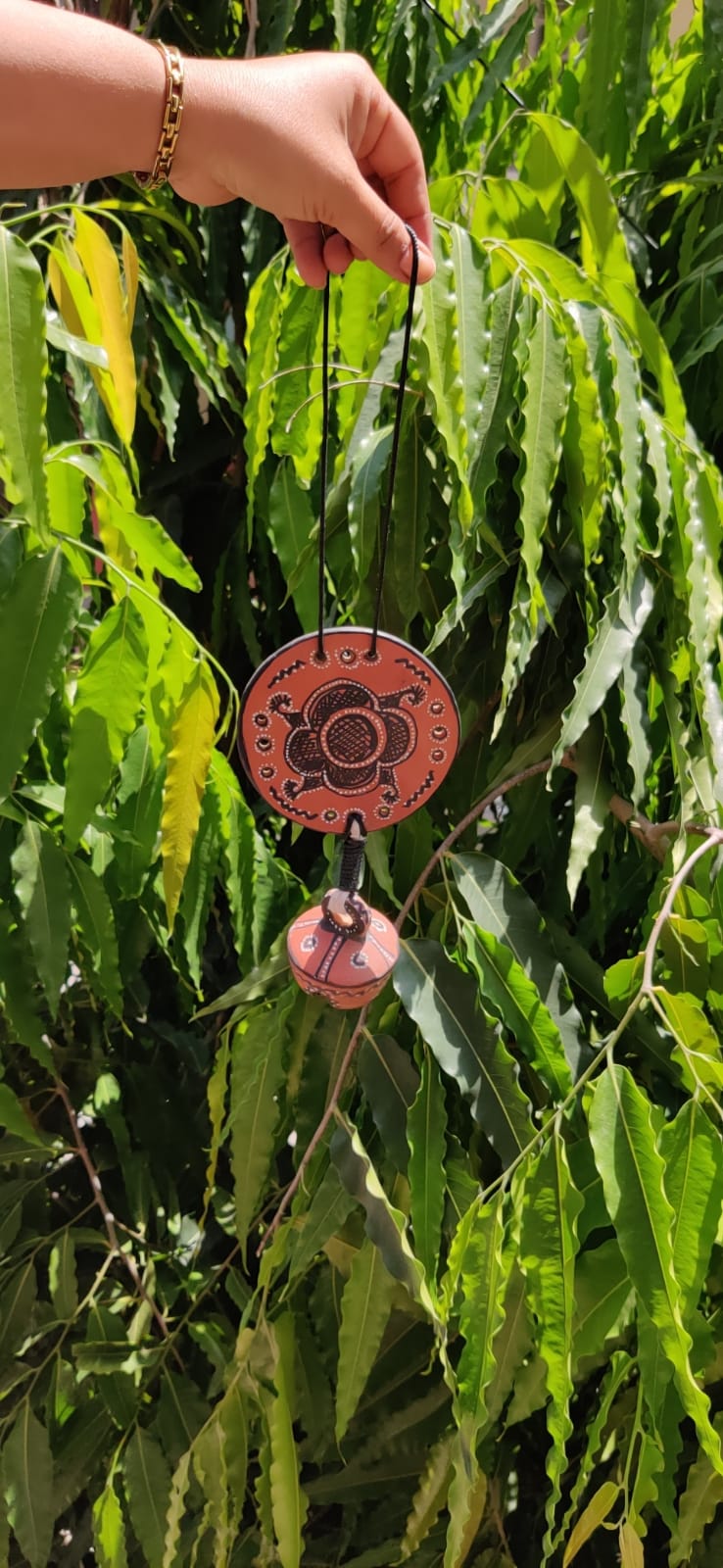 Hand-Painted Kutch Pottery Hanging Bell