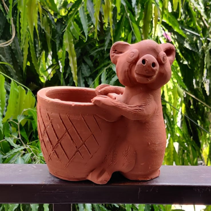 Rajesthan Terracotta Bear Planter 3