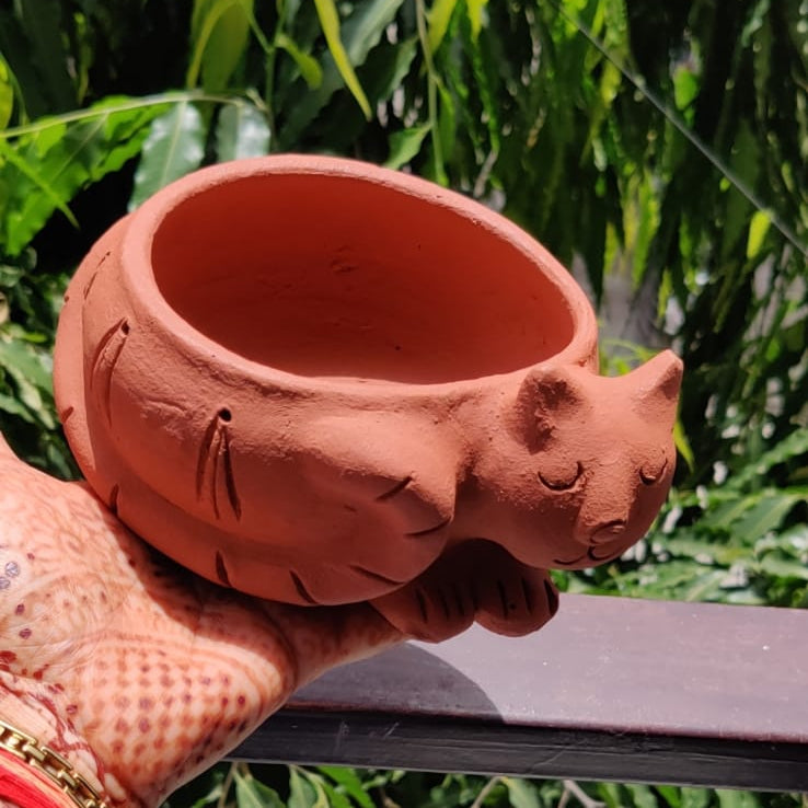 Rajesthan Terracotta Cat Planter 4