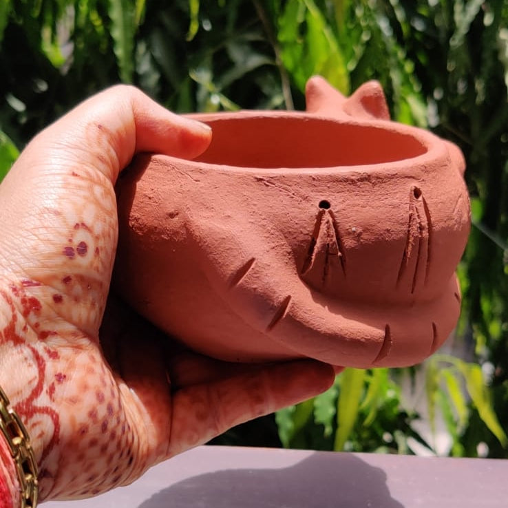 Rajesthan Terracotta Cat Planter 4