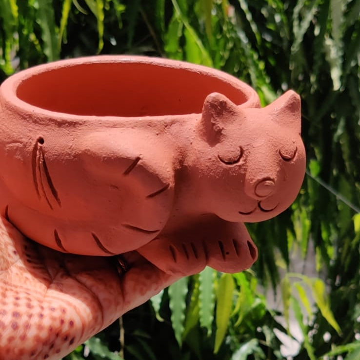 Rajesthan Terracotta Cat Planter 4