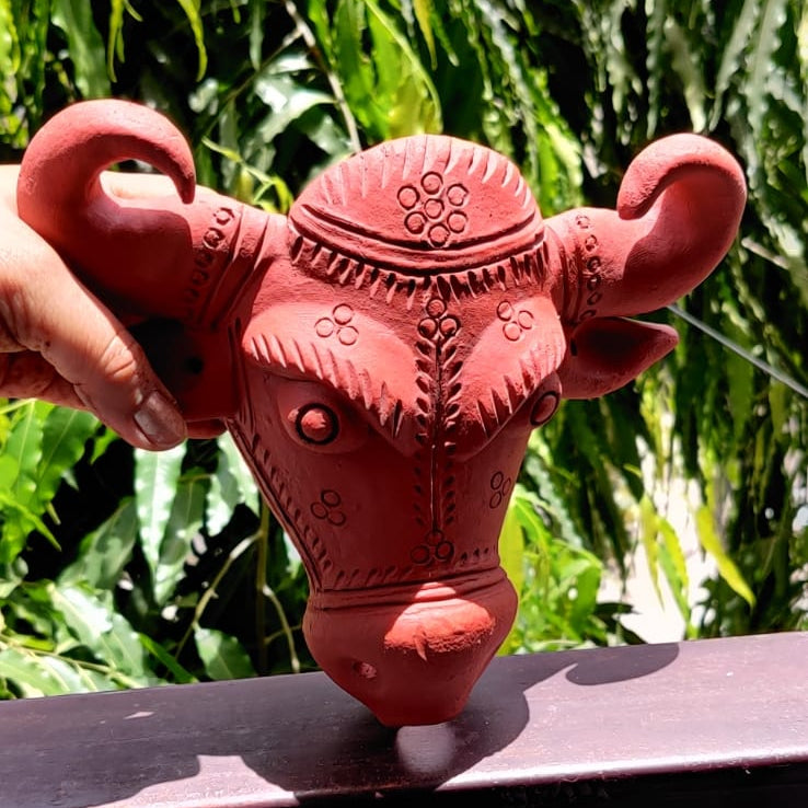 Rajesthan Terracotta Nandi Face Hanging Planter