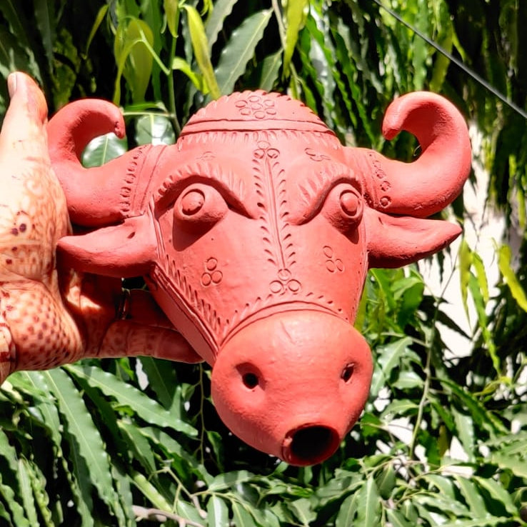Rajesthan Terracotta Nandi Face Hanging Planter