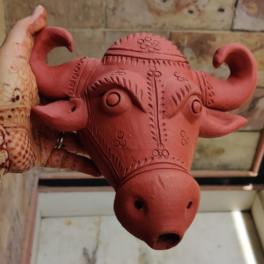 Rajesthan Terracotta Nandi Face Hanging Planter