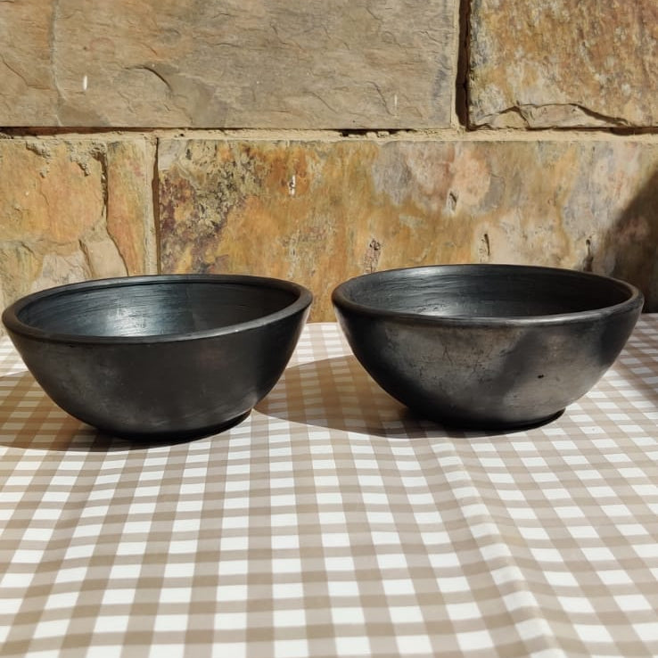 Sawai Madhopur Black Pottery Bowls Set of 2