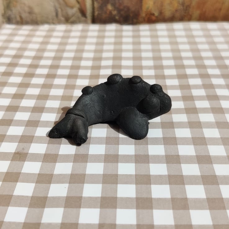 Sawai Madhopur Black Pottery Animal Figurine Small Fish