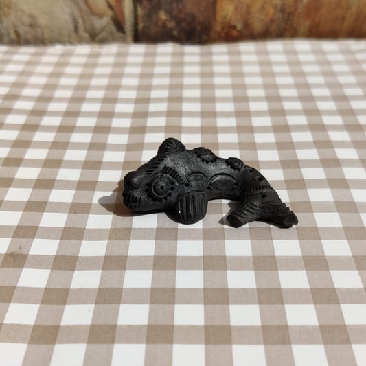 Sawai Madhopur Black Pottery Animal Figurine Small Fish