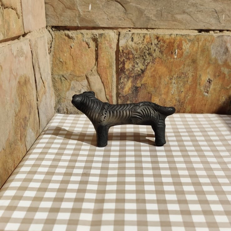 Sawai Madhopur Black Pottery Animal Figurine Tiger Mini