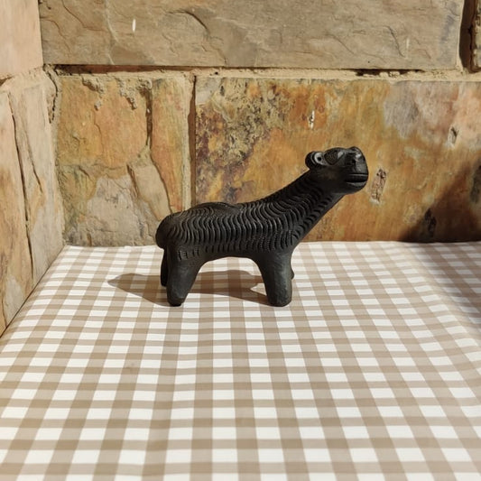 Sawai Madhopur Black Pottery Animal Figurine Tiger Small