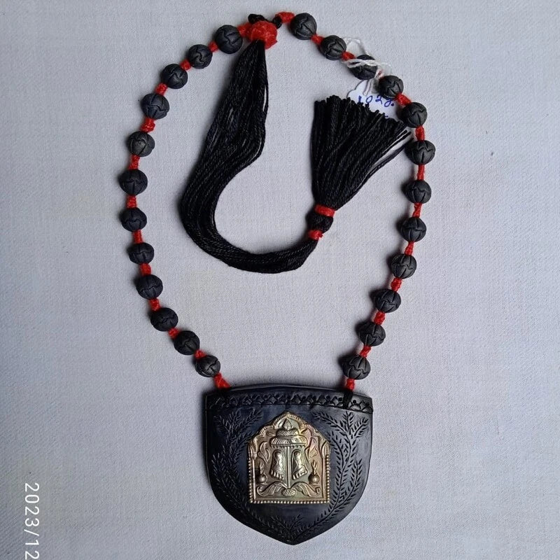 Sacred Steps Collection: Guru Charan Carved with Versatile Terracotta Beads