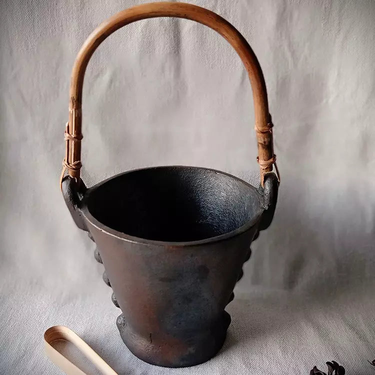 Longpi Black Pottery Ice Bucket