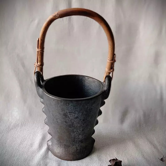 Longpi Black Pottery Ice Bucket