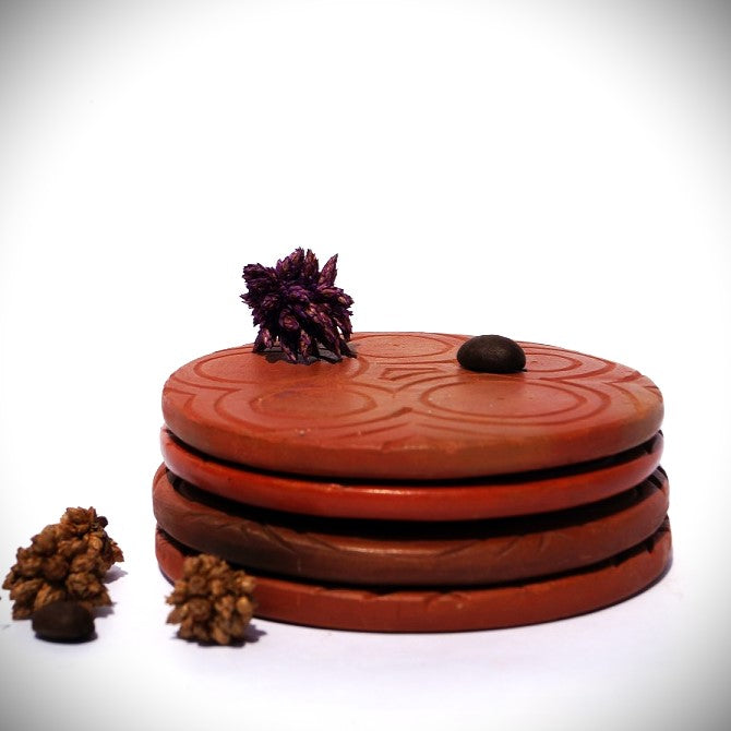 Handcrafted Terracotta Coasters Set of 2 – Terracotta by Sachii