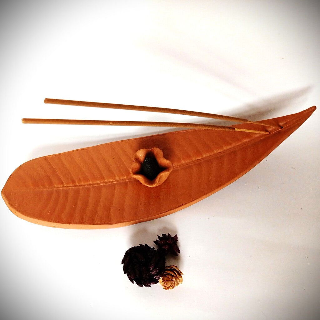 Terracotta Incense Stick and Cone Holder Set