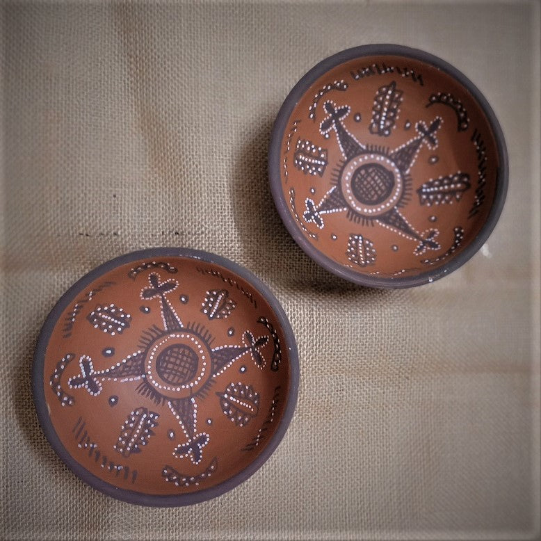 Kutch Painted Pottery Serving Bowls Set of 2