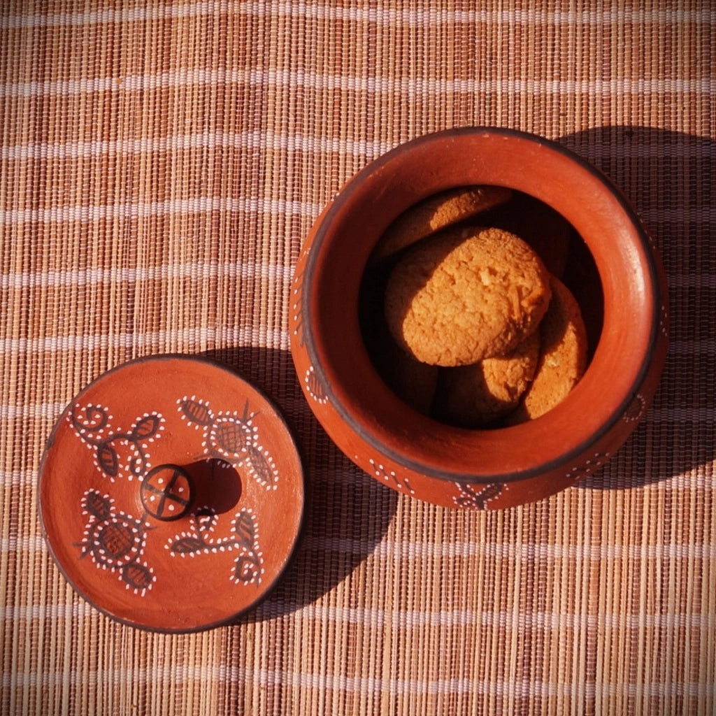 Hand-Painted Kutch Pottery Dry-Food Storage Jar