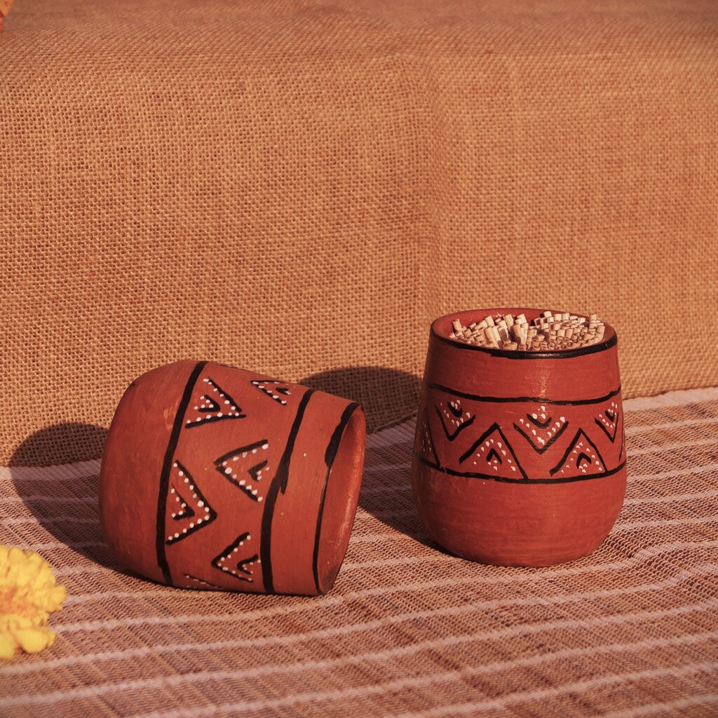 Hand-Painted Kutch Pottery Multi-Purpose Gulal Bowls Hamper
