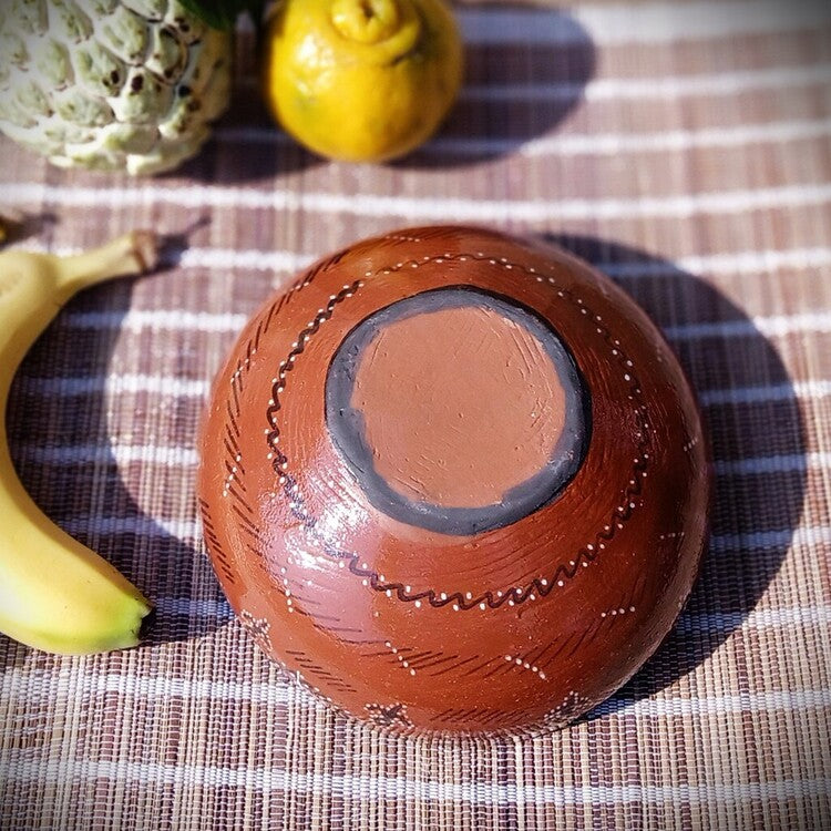 Kutch Painted Pottery Serving Bowl Glazed Large