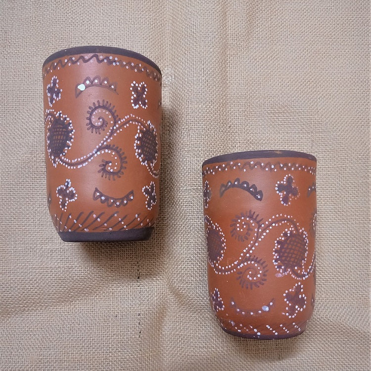 Kutch Painted Pottery Tumblers Set of 2