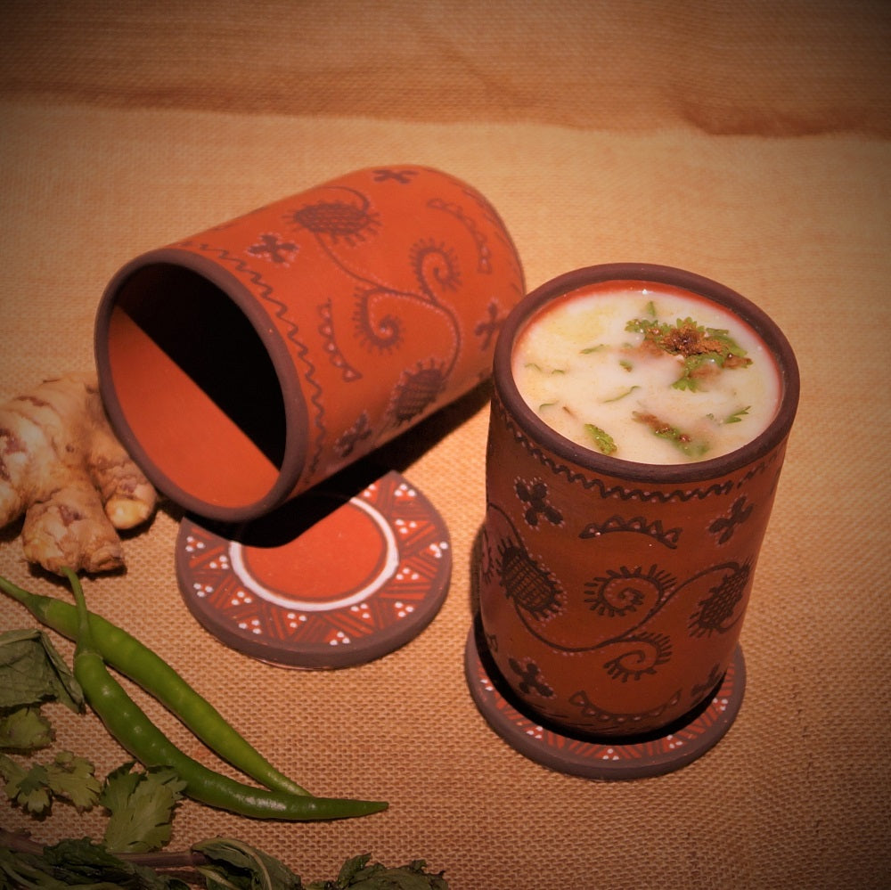 Kutch Painted Pottery Tumblers Set of 2