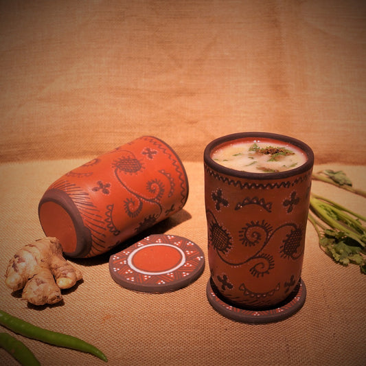 Kutch Painted Pottery Tumblers Set of 2