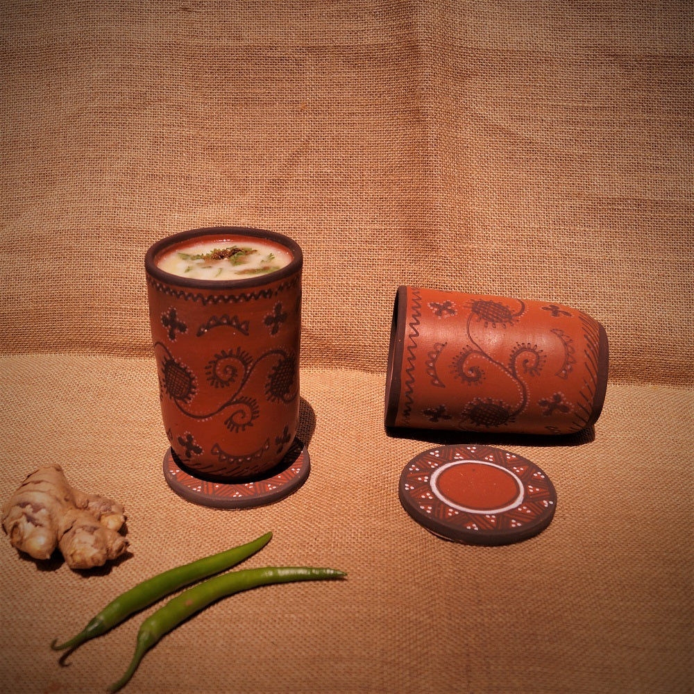 Kutch Painted Pottery Tumblers Set of 2