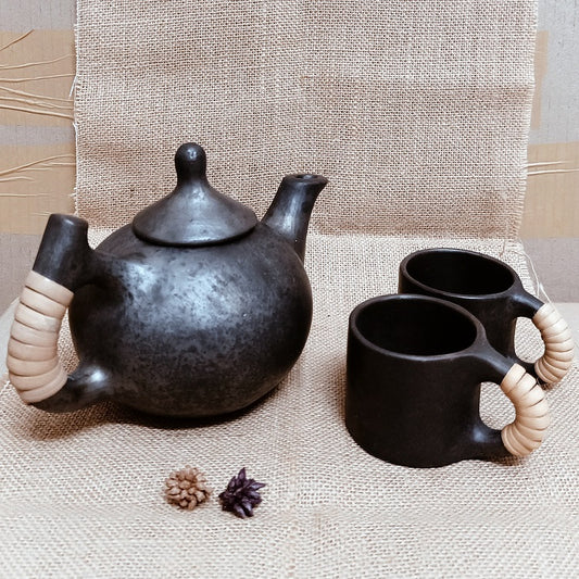 Longpi Black Pottery Small Tea Set