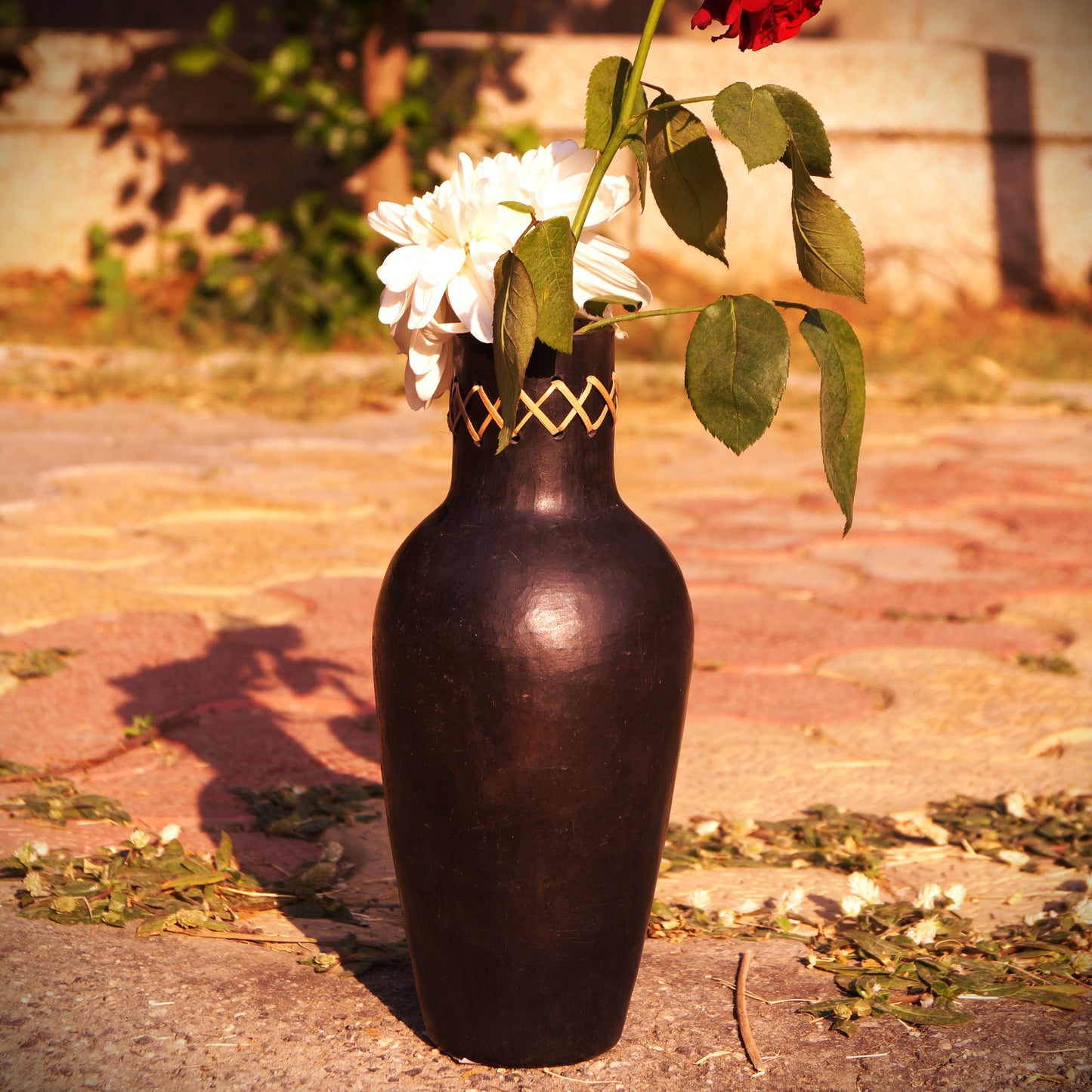 Longpi Black Pottery Bottle Vase