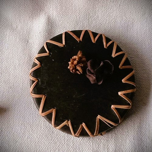 Longpi Black Pottery Coasters Round Set of 2