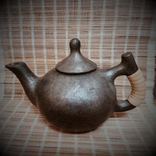 Longpi Black Pottery Small Round Teapot