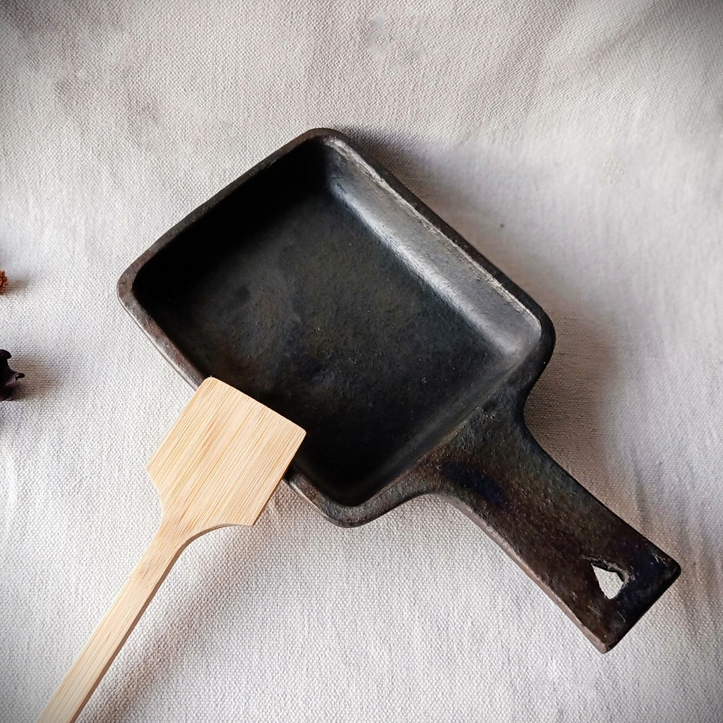 Longpi Black Pottery Skillet Square