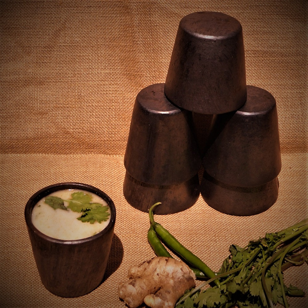 Longpi Black Pottery Tumblers Trapezium Small Set of 2