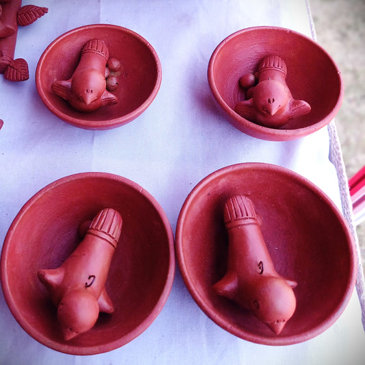 MP Terracotta Craft Bird Bowl