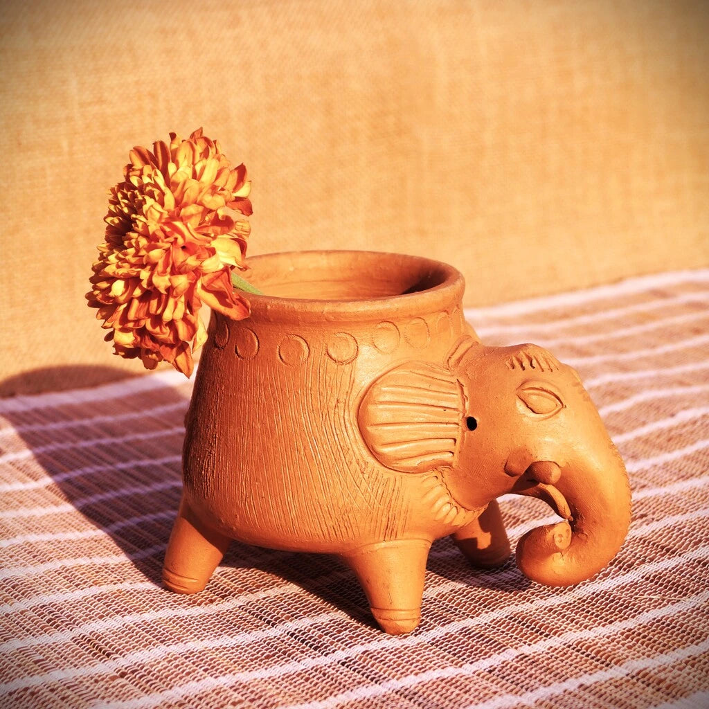 plant pot figures MP Terracotta Craft Animal Figure Planter Elephant – Terracotta by Sachii