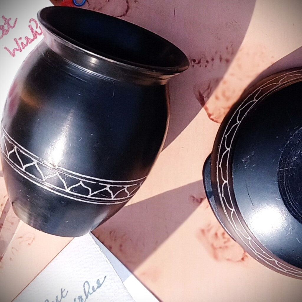 Nizamabad Black Pottery Desktop Stationery Holder Gift Set